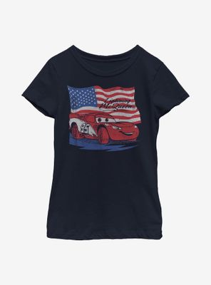 Disney Pixar Cars Lightning Flag Youth Girls T-Shirt