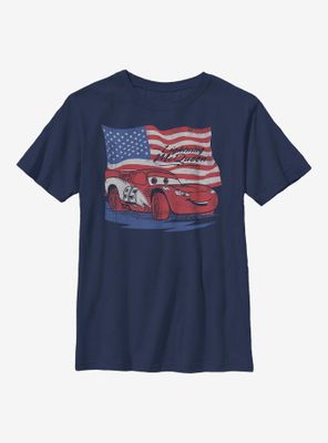 Disney Pixar Cars Lightning Flag Youth T-Shirt