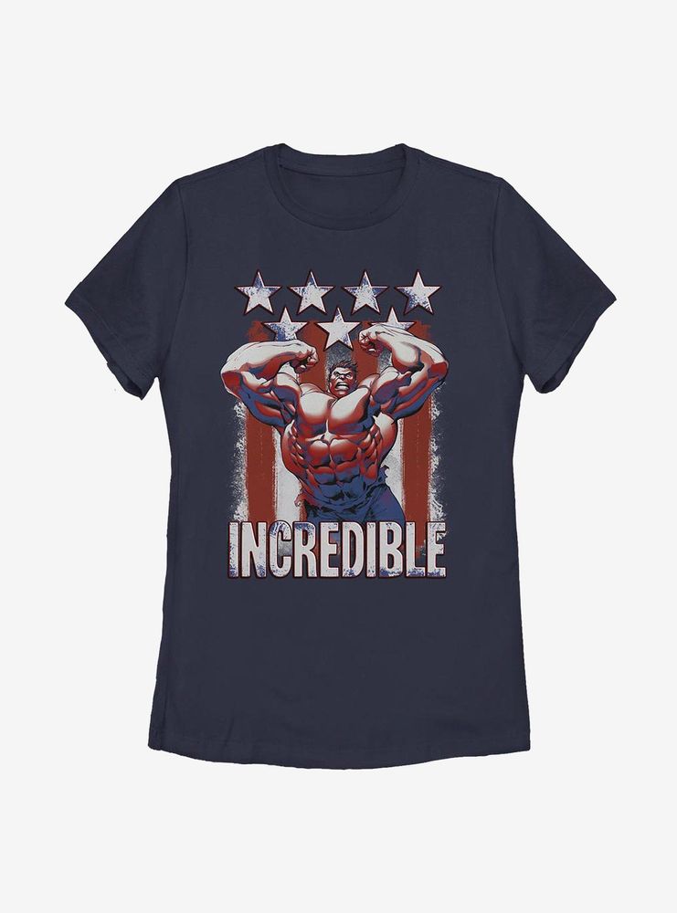 Marvel Hulk Flag Womens T-Shirt