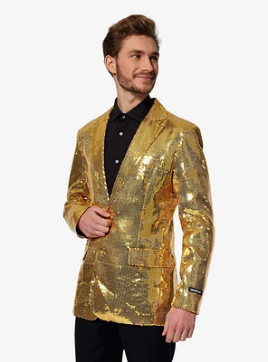Gold Sequin Party Blazer