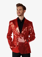 Red Sequin Party Blazer