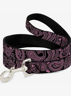 Bandana Skull Print Dog Leash Black