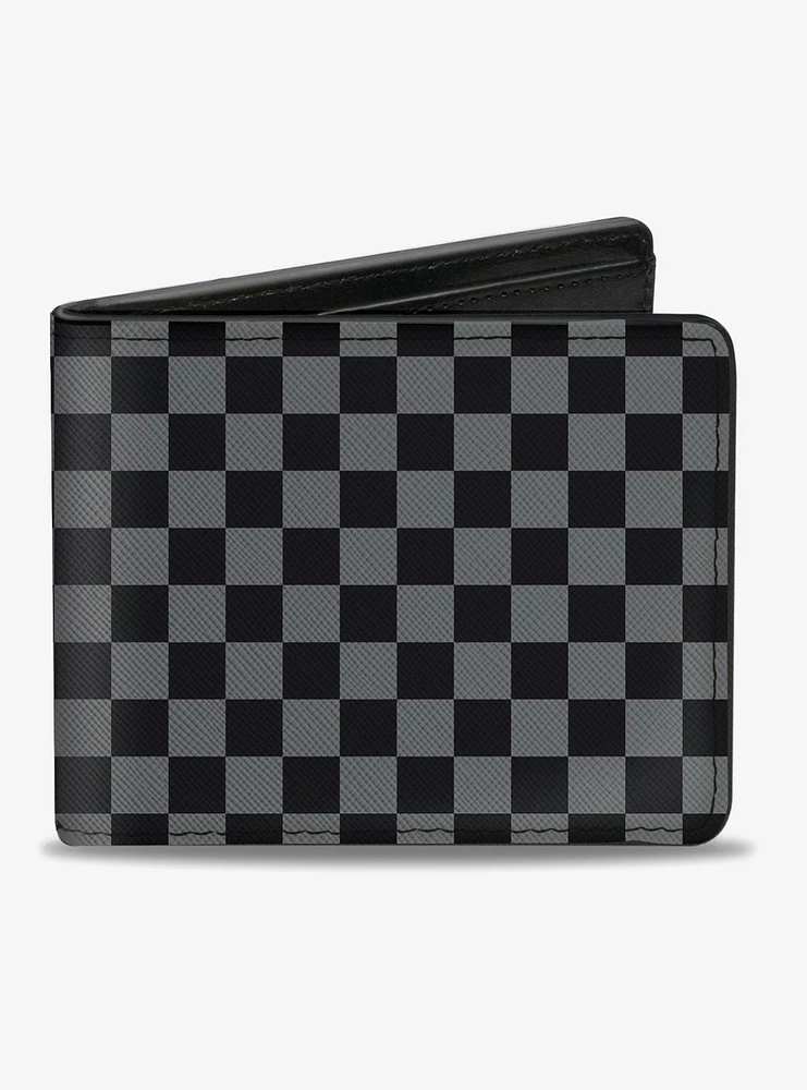 Checker Print Bifold Wallet