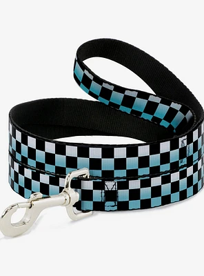 Checker Print Dog Leash Ombre Turquoise