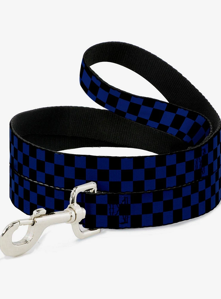 Checker Print Dog Leash Royal