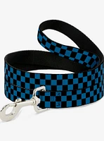 Checker Print Dog Leash Turquoise