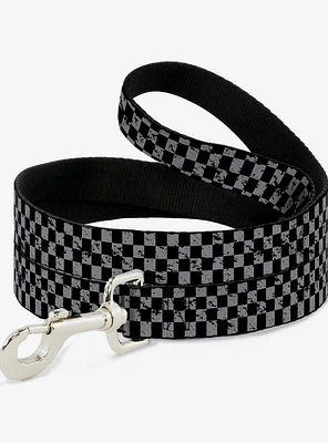 Distressed Checker Print Dog Leash