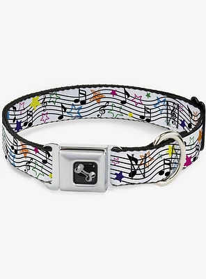 Music Notes Stars Seatbelt Dog Collar