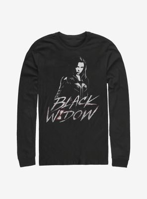 Marvel Black Widow Distress Long-Sleeve T-Shirt