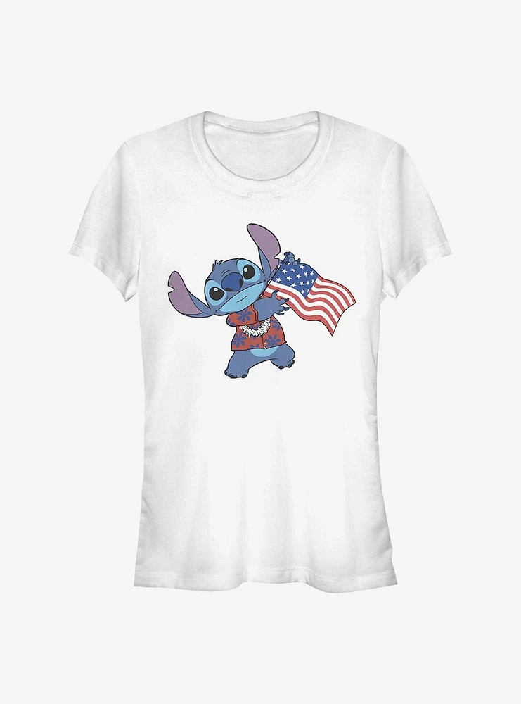 Disney Lilo & Stitch Tropical Flag Girls T-Shirt