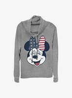 Disney Minnie Mouse America Bow Cowlneck Long-Sleeve Girls Top