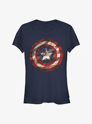 Marvel Captain America Flag Shield Girls T-Shirt