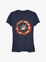 Marvel Captain America Flag Shield Girls T-Shirt