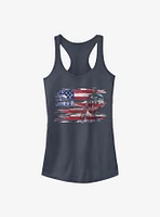 Marvel Captain America Capt Ink Flag Girls Tank