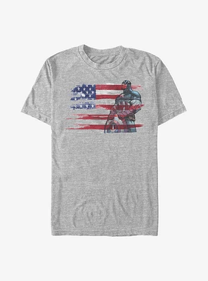 Marvel Captain America Capt Ink Flag T-Shirt