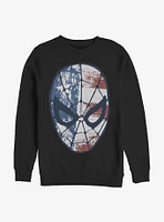 Marvel Spider-Man American Flag Crew Sweatshirt