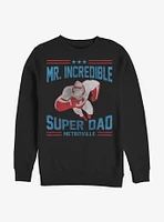 Disney Pixar The Incredibles Athletic Super Dad Crew Sweatshirt