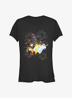 Marvel Deadpool Unicorn Fireworks Girls T-Shirt
