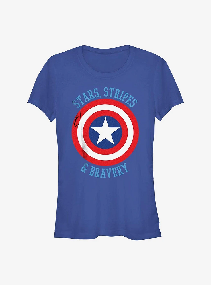 Marvel The Avengers Stars Stripes & Bravery Girls T-Shirt