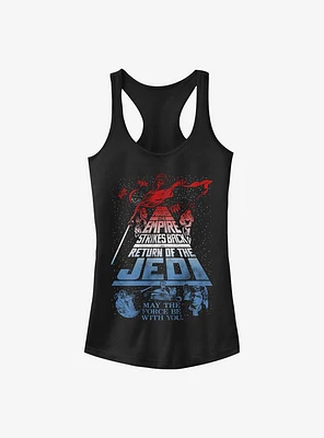 Star Wars Jedi Red White And Blue Title Girls Tank