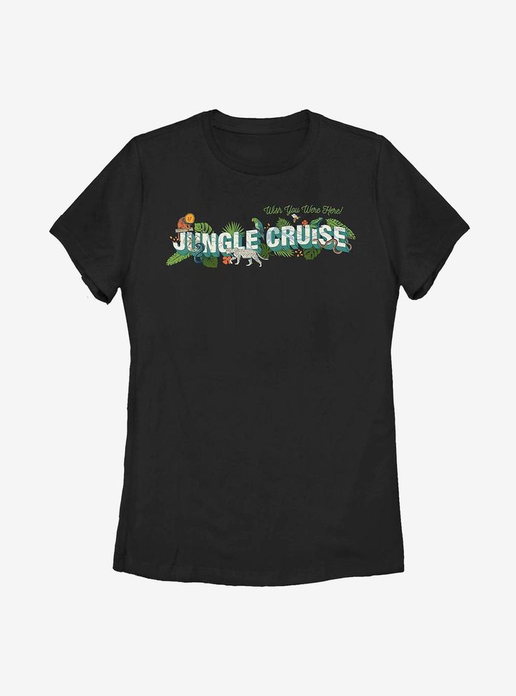 Disney Jungle Cruise Wish You Were Here! Postcard Womens T-Shirt