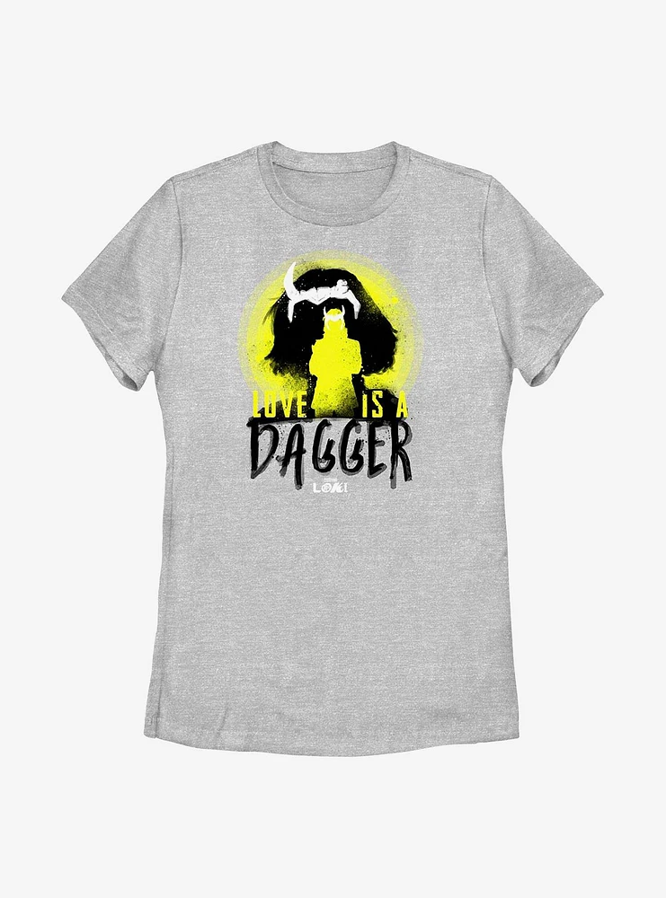 Marvel Loki Love Is A Dagger Silhouettes Womens T-Shirt