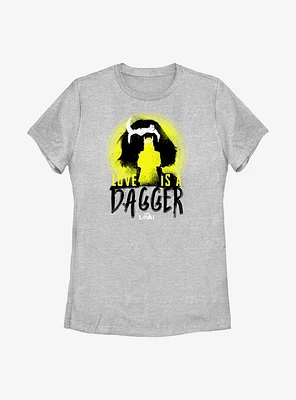 Marvel Loki Love Is A Dagger Silhouettes Womens T-Shirt