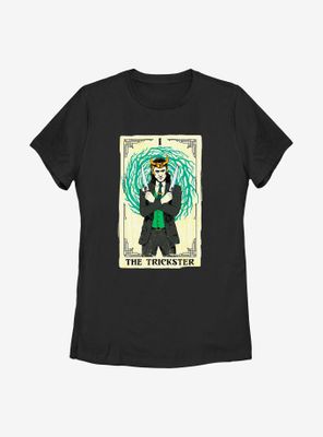 Marvel Loki Trickster Tarot Card Womens T-Shirt