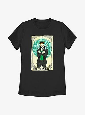 Marvel Loki Trickster Tarot Card Womens T-Shirt