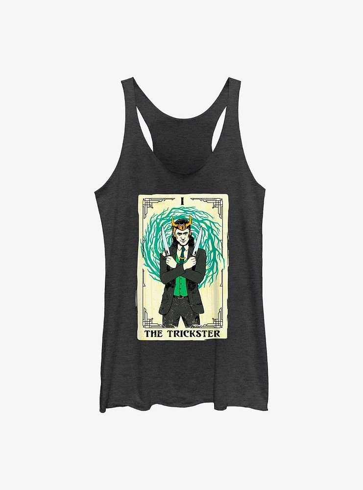 Marvel Loki Trickster Tarot Card Womens Tank Top