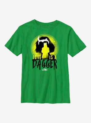 Marvel Loki Love Is A Dagger Silhouettes Youth T-Shirt