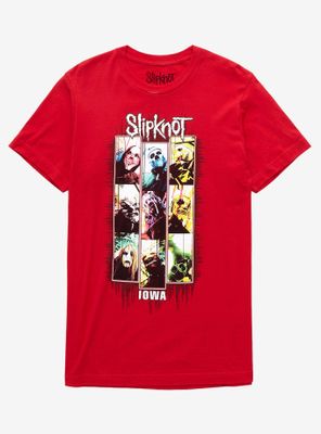 Slipknot Iowa Red Panel Group Masks T-Shirt