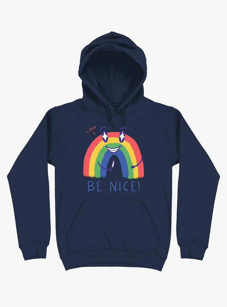 Rainbow Knife Be Nice 2.0 Navy Blue Hoodie