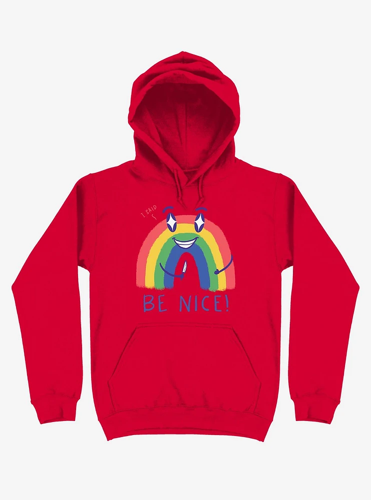 Rainbow Knife Be Nice 2.0 Red Hoodie