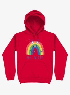 Rainbow Knife Be Nice 2.0 Red Hoodie