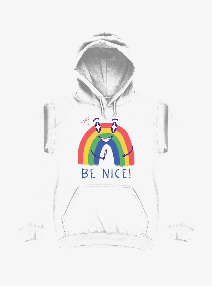 Rainbow Knife Be Nice 2.0 White Hoodie