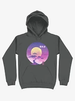 Neon Bonsai Wave Asphalt Grey Hoodie