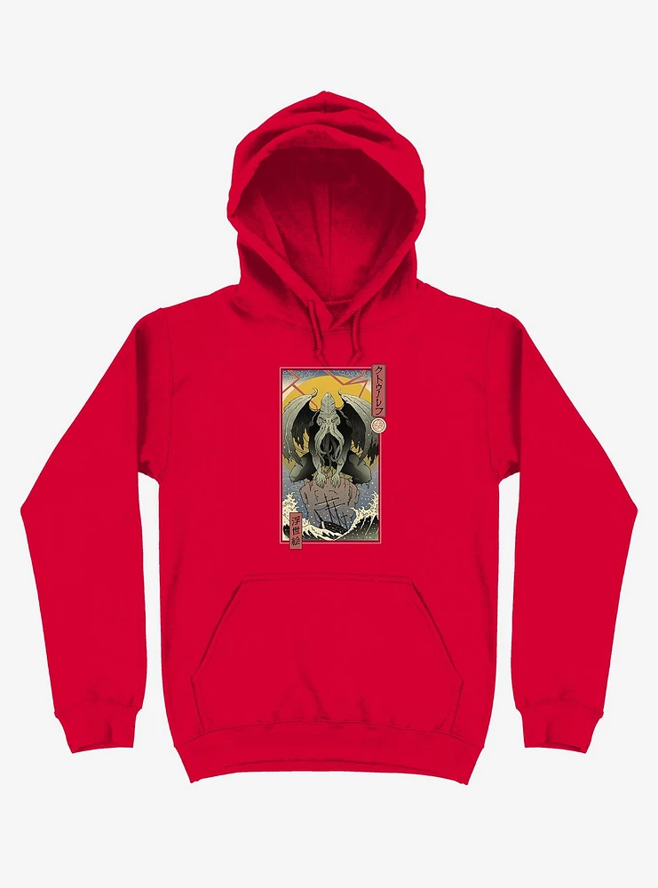 Ocean Cthulhu Edo Red Hoodie