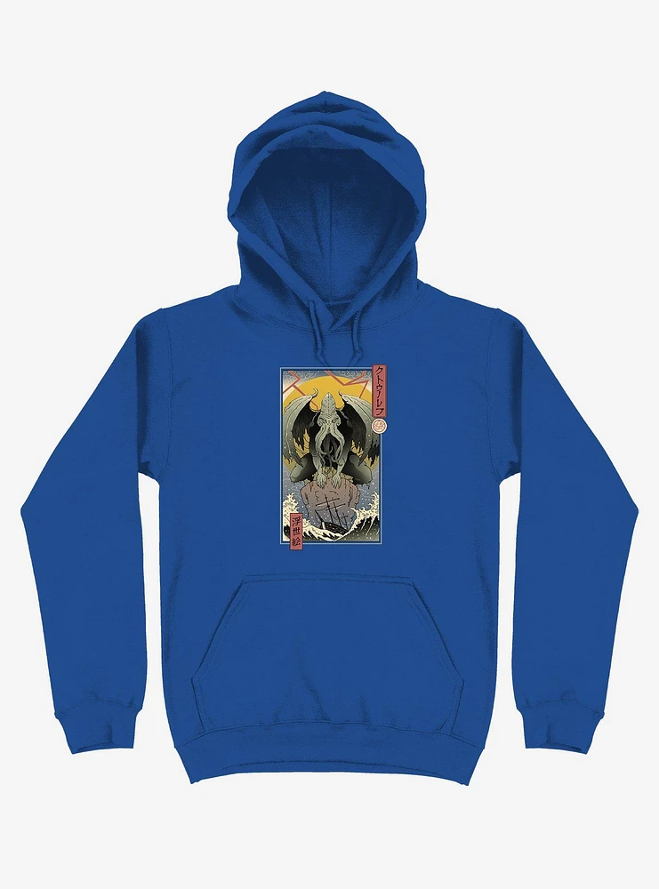 Ocean Cthulhu Edo Royal Blue Hoodie