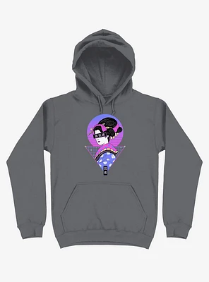 Neon Geisha Wave Asphalt Grey Hoodie