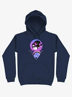 Neon Geisha Wave Navy Blue Hoodie