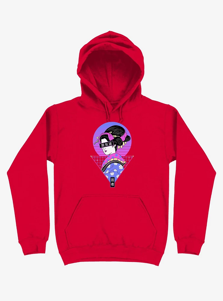 Neon Geisha Wave Red Hoodie