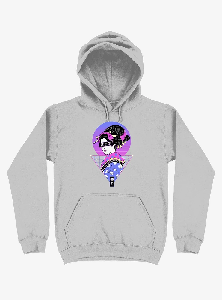 Neon Geisha Wave Silver Hoodie