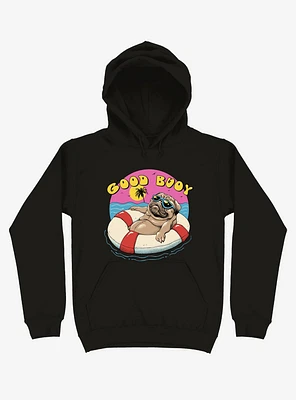 Ocean Pug Good Buoy! Black Hoodie