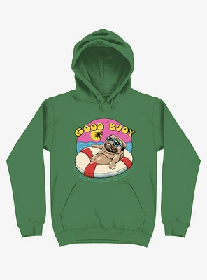 Ocean Pug Good Buoy! Kelly Green Hoodie