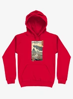 Dinosaurs Jurassic Ukiyo-e Red Hoodie