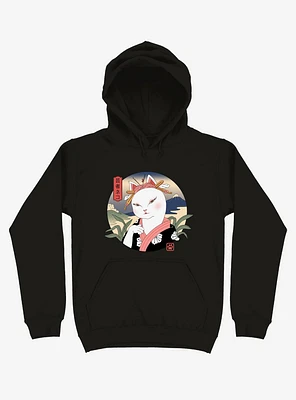 Cat Neko Geisha Black Hoodie