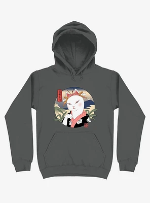 Cat Neko Geisha Asphalt Grey Hoodie