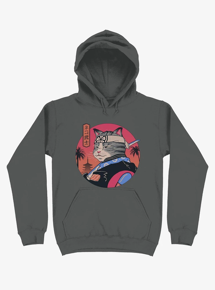 Samurai Cat Asphalt Grey Hoodie