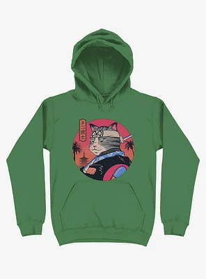 Samurai Cat Kelly Green Hoodie